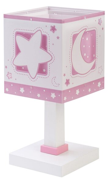 Dalber Dječja stolna lampa Moonlight Pink, G4, širina 14 cm, Ružičasta ruža, rasadnik, Plastika