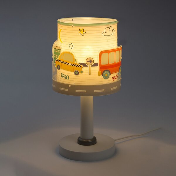 Dalber Dječja stolna lampa Baby Travel, G4, Ø 15 cm, Bijela, rasadnik, Plastika