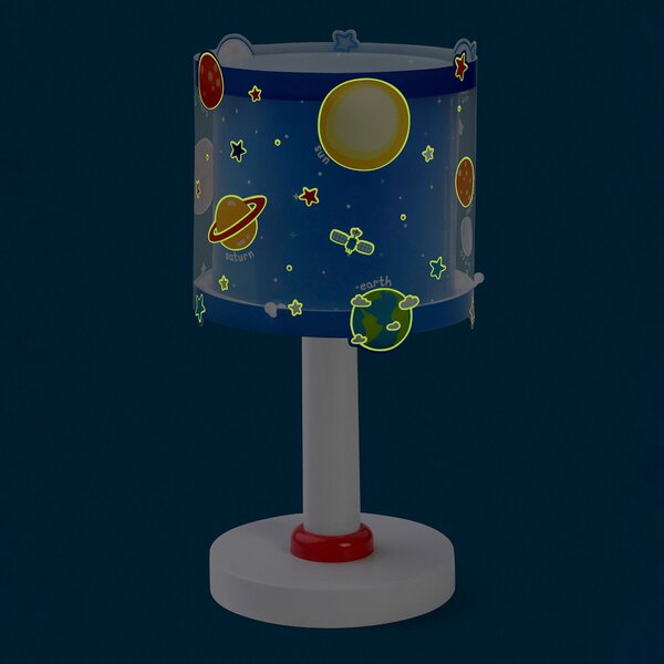 Dalber Dječja stolna lampa Planeti, G4, Ø 15 cm, Plava, rasadnik, Plastika