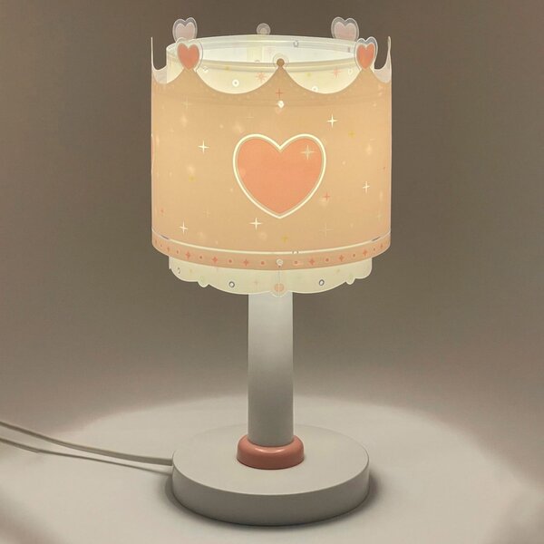 Dalber Dječja stolna lampa Little Queen, G4, Ø 15 cm, Ružičasta ruža, rasadnik, Plastika