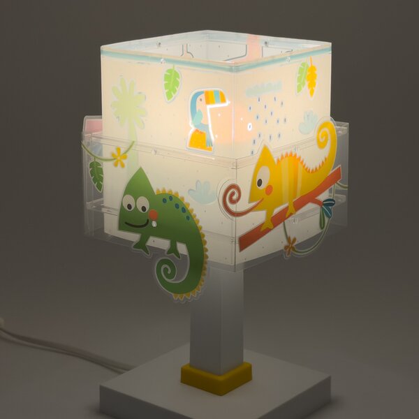 Dalber Dječja stolna lampa Happy Jungle, G4, širina 14 cm, Bijela, rasadnik, Plastika