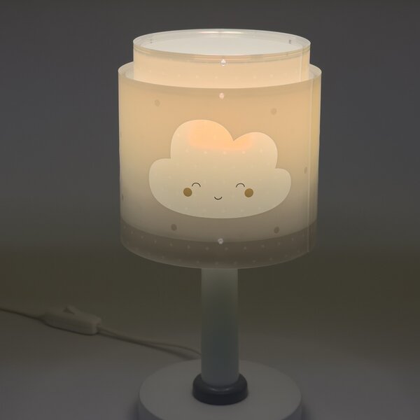 Dalber Dječja stolna lampa Baby Dreams, siva, G4, Ø 15 cm, Bijela, rasadnik, Plastika