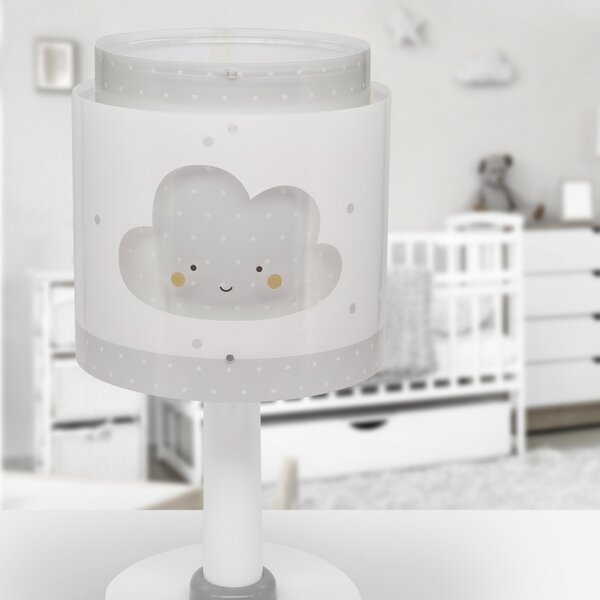 Dalber Dječja stolna lampa Baby Dreams, siva, G4, Ø 15 cm, Bijela, rasadnik, Plastika