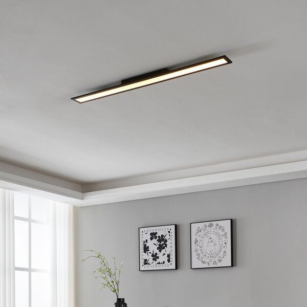 EGLO connect Salobrena-Z LED stropna svjetiljka, 120x10cm, crna, prigušiva, Crno, Dnevni boravak/blagovaonica, Metal