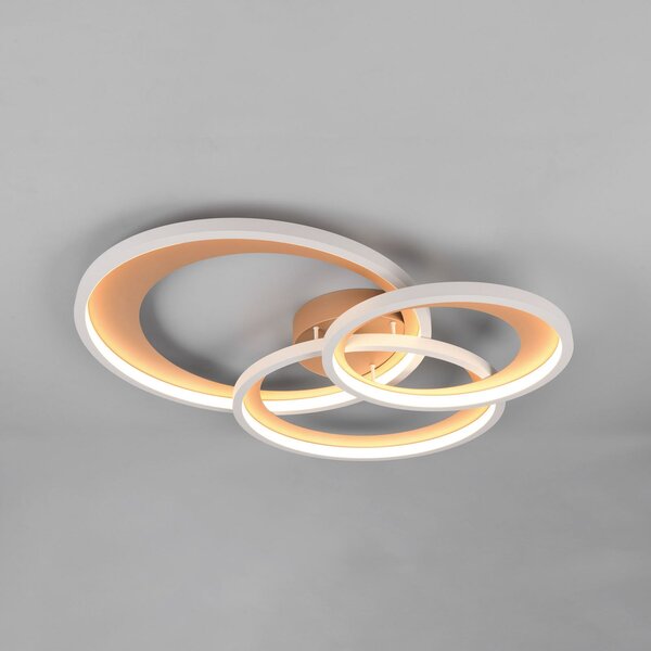 Trio Lighting LED stropna svjetiljka Granada, smeđa, duljina 71 cm, metalna, CCT, prigušiva, Smeđa / hrđa, Dnevni boravak/blagovaonica, Metal