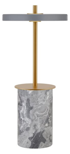 UMAGE Asteria MOVE MINI svjetiljka na baterije, mramorno siva/mesingana IP44, prigušiva, Zlato / mjed, Dnevni boravak/blagovaonica, Mramor