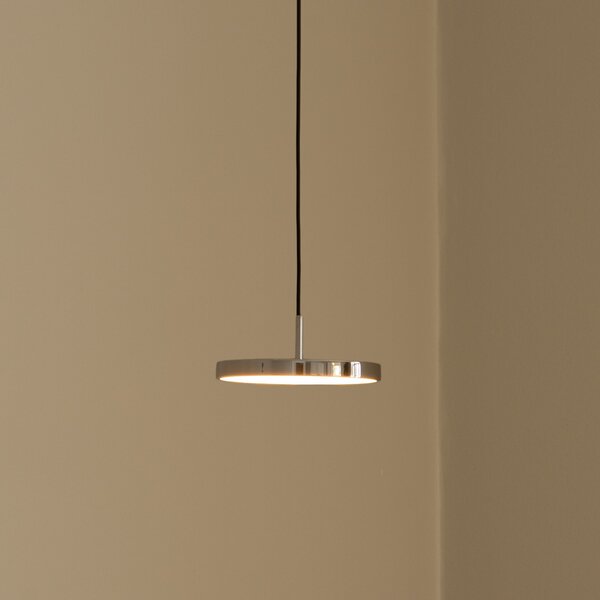 UMAGE LED viseća svjetiljka Asteria Micro, polirani čelik, Ø 15 cm, prigušiva, Metalik, Dnevni boravak/blagovaonica, Metal