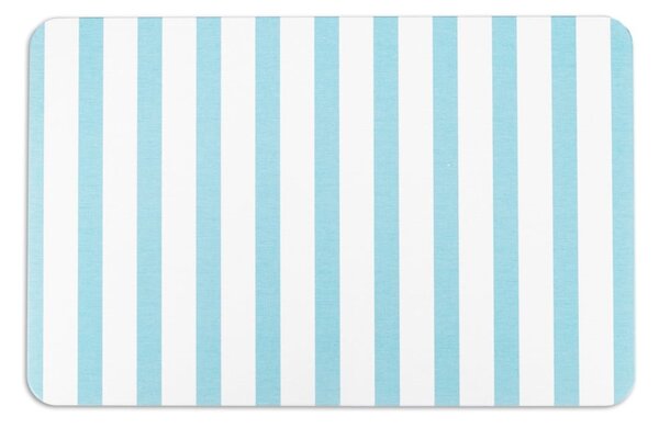 Bijelo-svijetloplava kupaonska prostirka 39x60 cm Stripe - Artsy Doormats