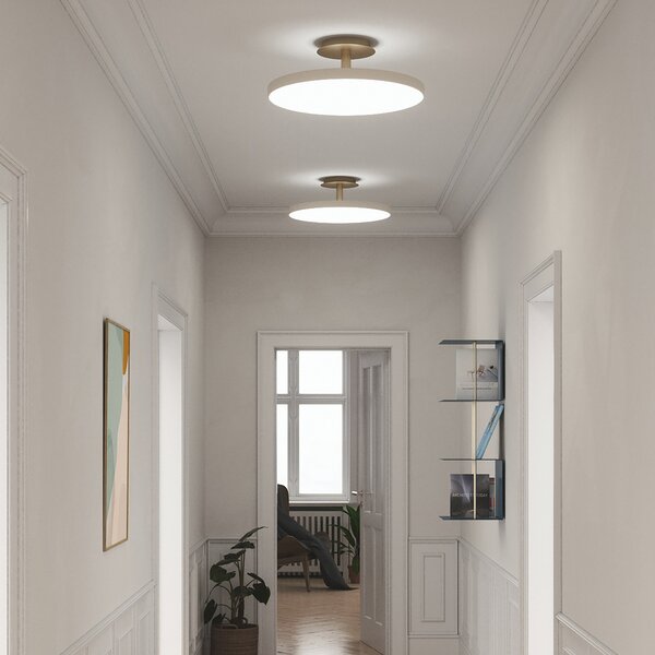 UMAGE LED stropna svjetiljka Asteria UP PLUS, biserno bijela, Ø 60 cm CCT, prigušiva, Bež, Dnevni boravak/blagovaonica, Metal