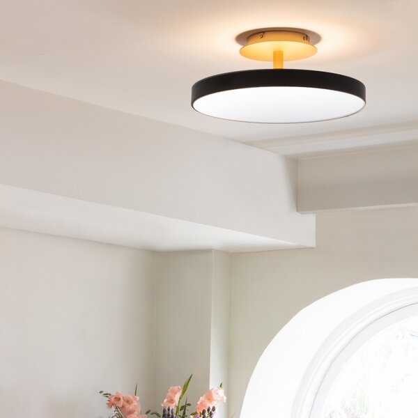 UMAGE LED stropna svjetiljka Asteria UP PLUS, crna, Ø 43 cm, CCT, prigušiva, Crno, Dnevni boravak/blagovaonica, Metal