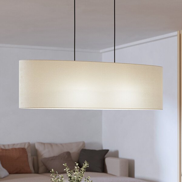 EGLO Viseća lampa Febres, crno/bijela, 2 žarulje., prigušiva, Bijela, Dnevni boravak/blagovaonica, Tkanina / tekstil