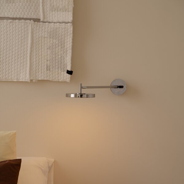 UMAGE LED zidna svjetiljka Asteria LONG HW, polirani čelik, 45 cm, prigušiva, Metalik, Dnevni boravak/blagovaonica, Metal, Zidna utičnica ispod
