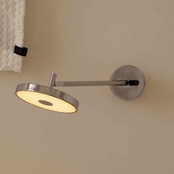 UMAGE LED zidna svjetiljka Asteria LONG HW, polirani čelik, 45 cm, prigušiva, Metalik, Dnevni boravak/blagovaonica, Metal, Zidna utičnica ispod