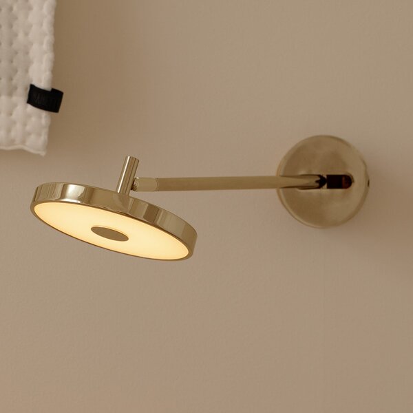 UMAGE LED zidna svjetiljka Asteria LONG HW, polirani mesing, 45 cm, prigušiva, Zlato / mjed, Dnevni boravak/blagovaonica, Metal, Zidna utičnica ispod