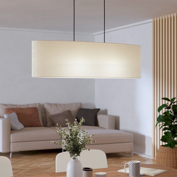 EGLO Viseća lampa Febres, crno/bijela, 2 žarulje., prigušiva, Bijela, Dnevni boravak/blagovaonica, Tkanina / tekstil