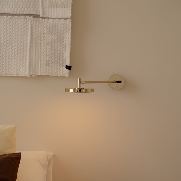 UMAGE LED zidna svjetiljka Asteria LONG HW, polirani mesing, 45 cm, prigušiva, Zlato / mjed, Dnevni boravak/blagovaonica, Metal, Zidna utičnica ispod