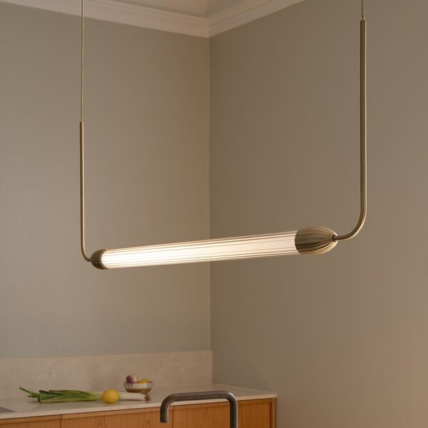 UMAGE viseća lampa LEMON SQUEEZE LINEAR, mesing 138 cm GU10, prigušiva, Zlato / mjed, Dnevni boravak/blagovaonica, Metal