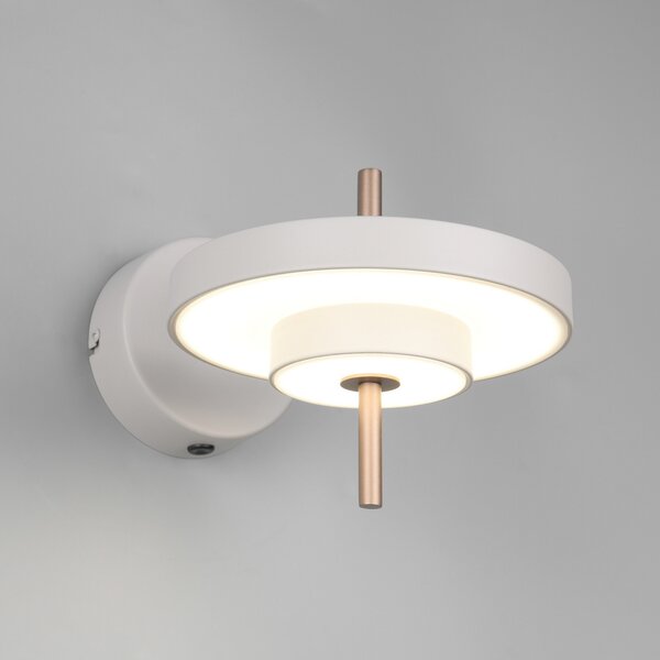 Trio Lighting Keaton LED zidna lampa, svijetlosiva, Ø 20 cm, metalna, CCT, prigušiva, Sivo, Dnevni boravak/blagovaonica, Metal
