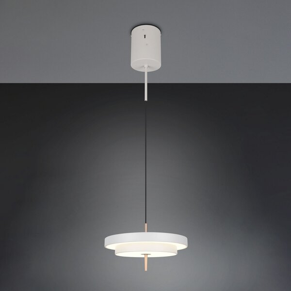 Trio Lighting Keaton LED viseća lampa, svijetlosiva, Ø 40 cm, metal, CCT, prigušiva, Sivo, Dnevni boravak/blagovaonica, Metal