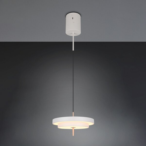 Trio Lighting Keaton LED viseća lampa, svijetlosiva, Ø 40 cm, metal, CCT, prigušiva, Sivo, Dnevni boravak/blagovaonica, Metal