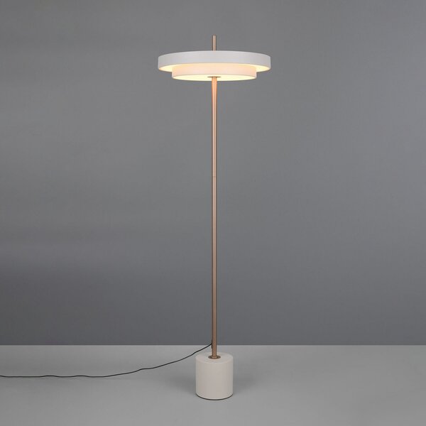 Trio Lighting Keaton LED podna lampa, svijetlosiva, visina 138 cm, metalna, CCT, prigušiva, Sivo, Dnevni boravak/blagovaonica, Metal