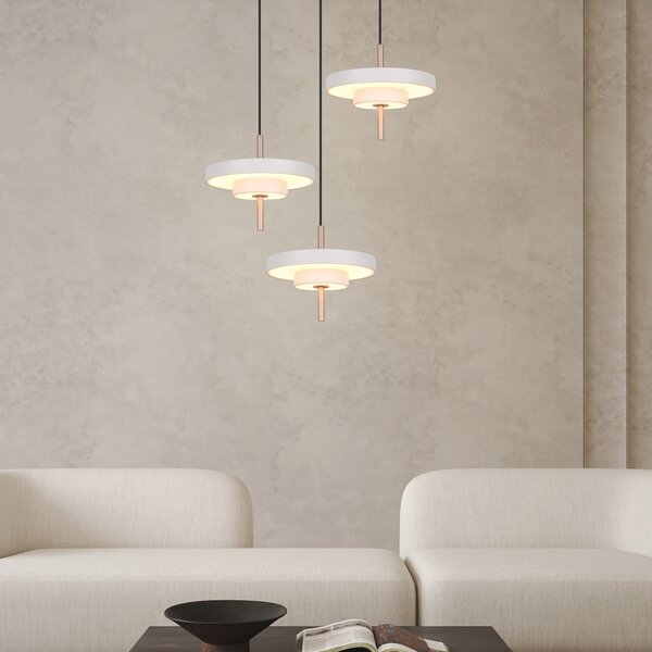 Trio Lighting Keaton LED viseća svjetiljka, svijetlosiva, Ø 45 cm, metalna, CCT 3 žarulje., prigušiva, Sivo, Dnevni boravak/blagovaonica, Metal