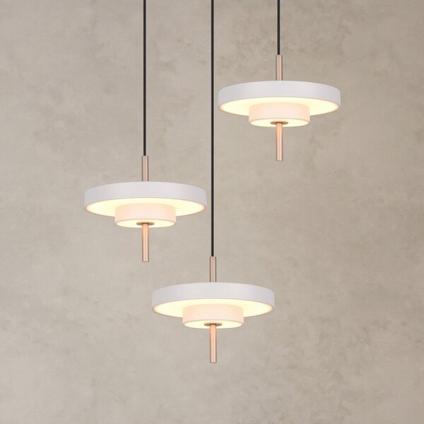 Trio Lighting Keaton LED viseća svjetiljka, svijetlosiva, Ø 45 cm, metalna, CCT 3 žarulje., prigušiva, Sivo, Dnevni boravak/blagovaonica, Metal