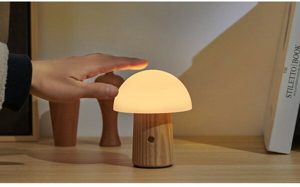 Prigušiva stolna lampa u prirodnoj boji sa staklenim sjenilom (visina 13 cm) Alice - Gingko