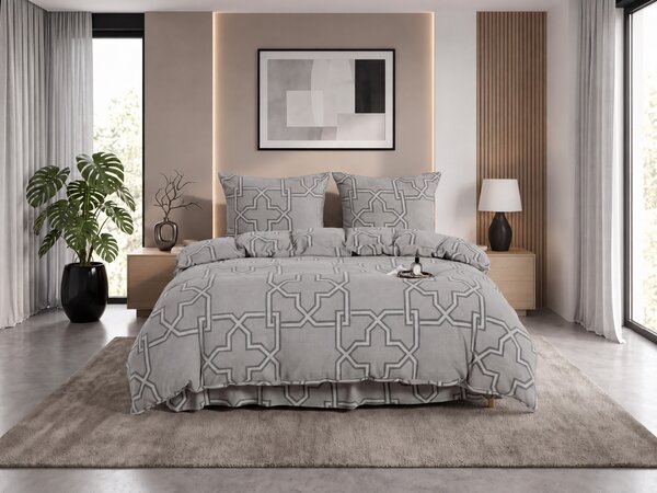 Posteljina mikropliš ORNELIS sivo-bež Dimenzije posteljine: 70 x 80 cm | 140 x 200 cm