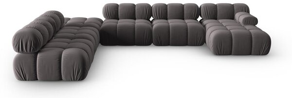 Tamno siva baršunasti sofa 379 cm Bellis – Micadoni Home