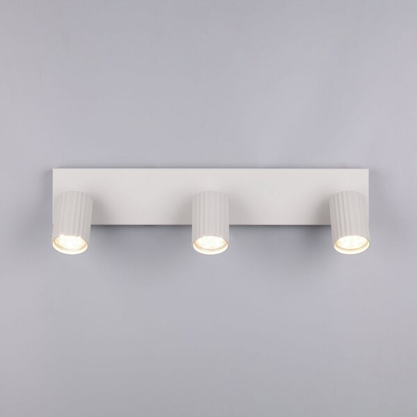 Trio Lighting Stropni reflektor Soka, svijetlo siva, duljina 50 cm, metal, 3 žarulje., prigušiva, Sivo, Dnevni boravak/blagovaonica, Metal