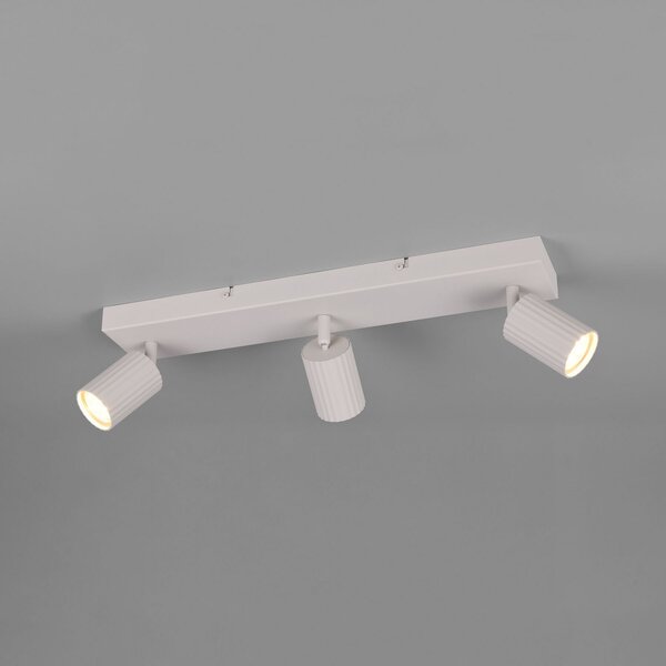 Trio Lighting Stropni reflektor Soka, svijetlo siva, duljina 50 cm, metal, 3 žarulje., prigušiva, Sivo, Dnevni boravak/blagovaonica, Metal