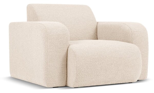 Bež fotelja od bouclé tkanine Molino – Micadoni Home
