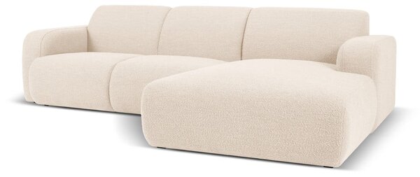 Bež kutna garnitura od bouclé tkanine (s desnim kutom) Molino – Micadoni Home