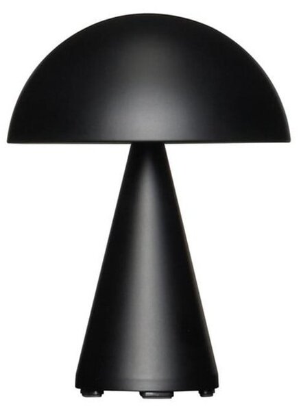 Hübsch HÜBSCH LED punjiva stolna lampa Mush, mat crna, visina 20 cm, prigušiva, Crno, Metal