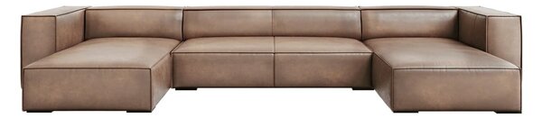 Svijetlosmeđa kožna kutna garnitura (oblika slova "U") Madame - Windsor & Co Sofas