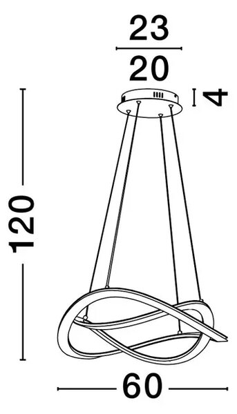 CELESTIA VISILICA LED/3000K/87W/3141Lm/CRNA NL9030644