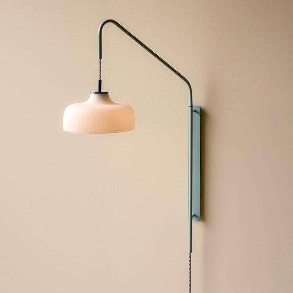 Hübsch HÜBSCH Current zidna lampa, svijetloplava, projekcija 71 cm, Plava, Dnevni boravak/blagovaonica, Staklo
