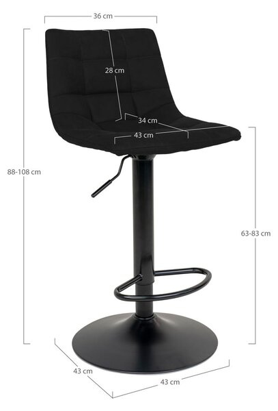 Crne barske stolice u setu 2 kom 88 cm Middelfart – House Nordic