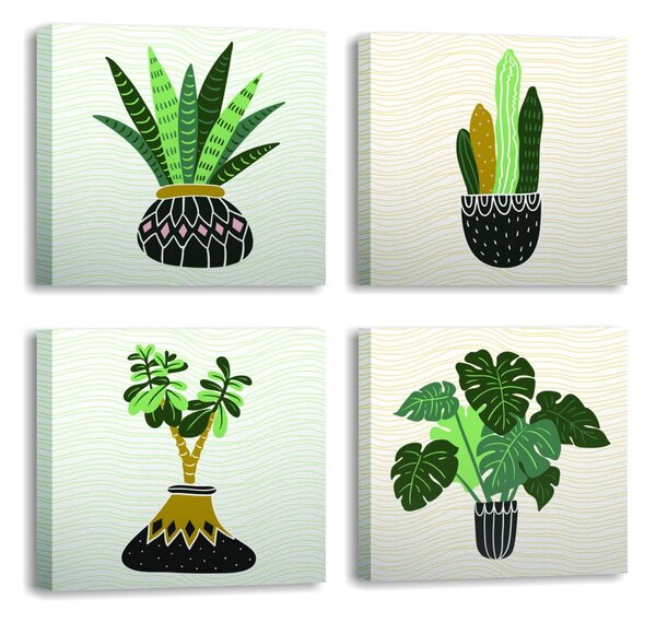 Slike u setu od 4 komada 30x30 cm Plants - Wallity