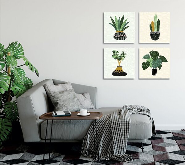 Slike u setu od 4 komada 30x30 cm Plants - Wallity