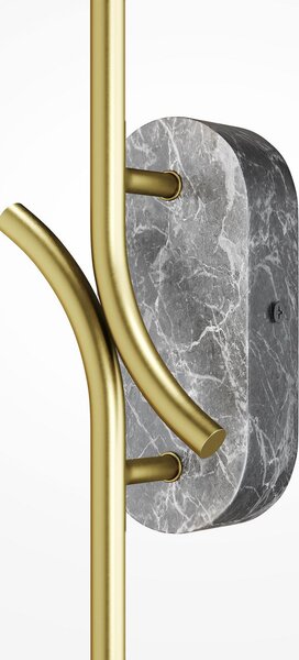 Maytoni LED zidna lampa RENAISSANCE, mesing/mramor, visina 63 cm, 2 žarulje., Zlato / mjed, Dnevni boravak/blagovaonica, Metal