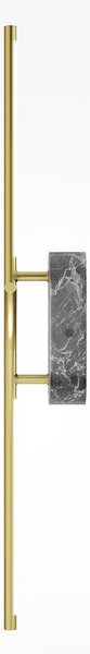 Maytoni LED zidna lampa RENAISSANCE, mesing/mramor, visina 63 cm, 2 žarulje., Zlato / mjed, Dnevni boravak/blagovaonica, Metal