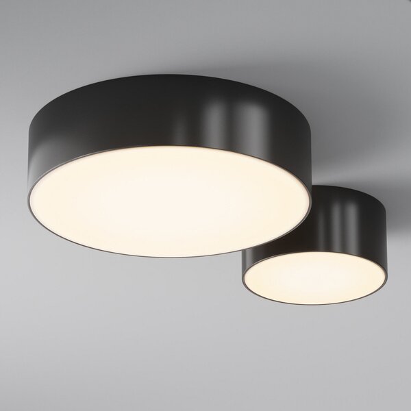 Maytoni Zon LED vanjska stropna svjetiljka, crna, Ø 22 cm, 3000 K metalna, Crno, Aluminij