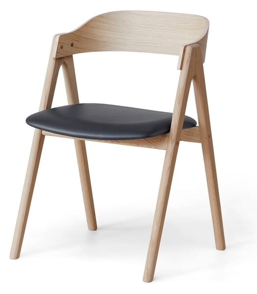 Blagovaonska stolica crna/prirodna koža Mette - Hammel Furniture