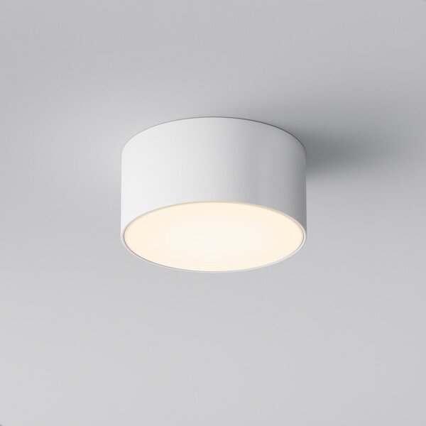 Maytoni Zon LED vanjska stropna svjetiljka, bijela, Ø 12 cm, 3000 K, metalna, Bijela, Aluminij