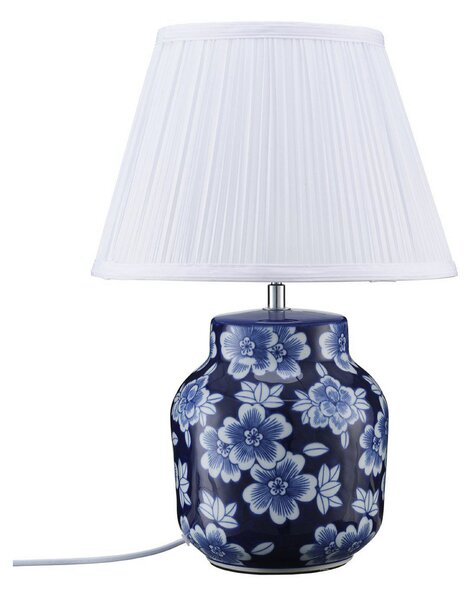 PR Home stolna lampa Fanny, plavo/bijela, keramička, 47 cm, E27, Plava, Dnevni boravak/blagovaonica, Keramika