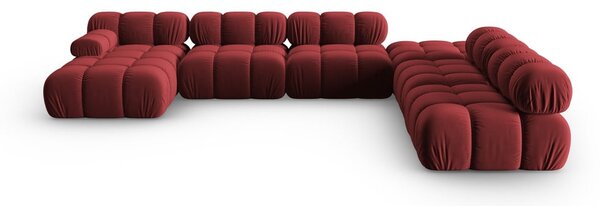 Crvena baršunasti sofa 379 cm Bellis – Micadoni Home
