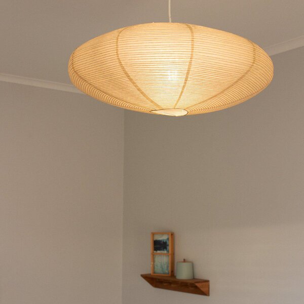 PR Home Yuni viseća lampa, bež, papir, Ø 58 cm, E27, prigušiva, Bež, Dnevni boravak/blagovaonica, Papirnati karton
