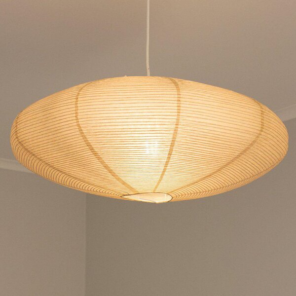 PR Home Yuni viseća lampa, bež, papir, Ø 58 cm, E27, prigušiva, Bež, Dnevni boravak/blagovaonica, Papirnati karton